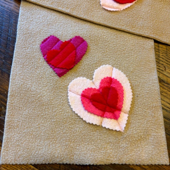 2 Cozy, Unique & Cute Handmade Fleece Scarves with Fleece Hearts - Picture 5 of 14